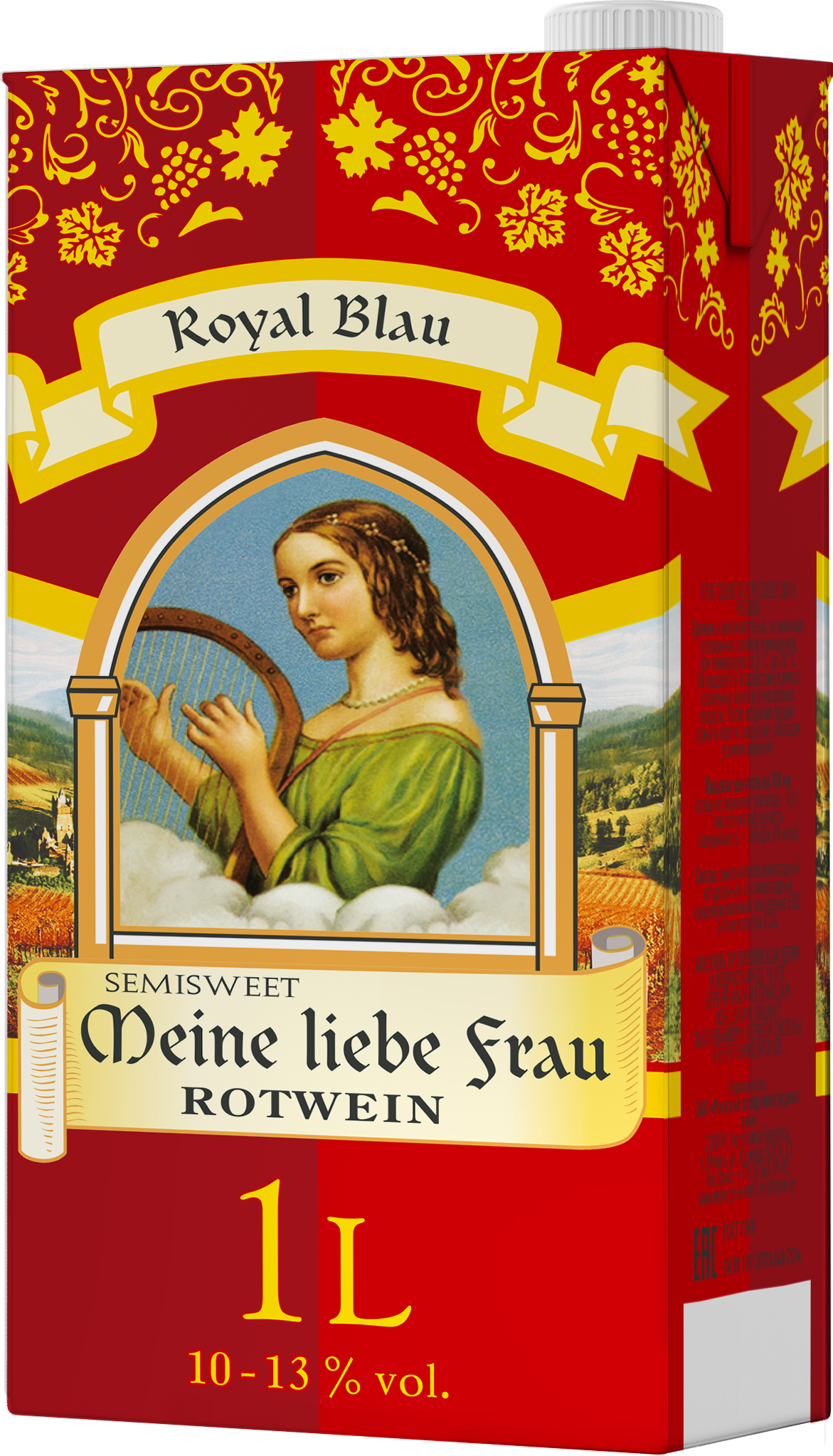 Semi-sweet red grape wine